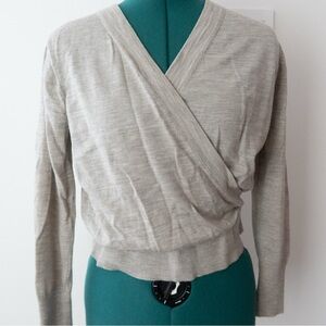 J. Crew Gray Wrap Sweater
